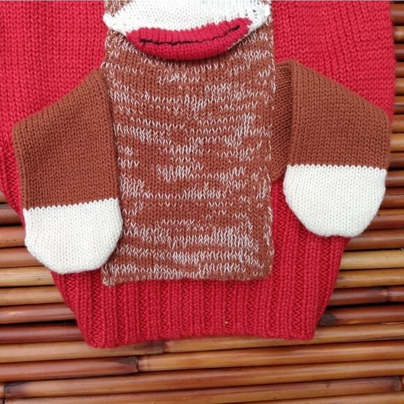 NWT TANNER & DASH "Sock Monkey" Red Dog Sweater Style 207 Size 16 (40.5) - Picture 4 of 7
